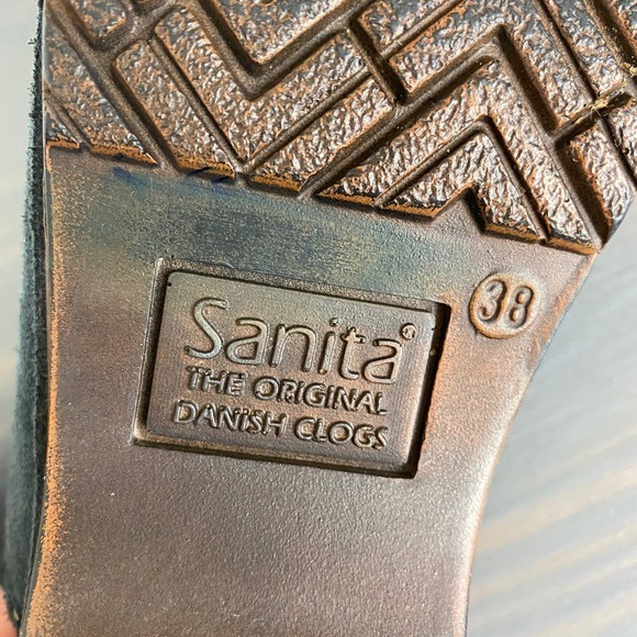 Sanita Danish Clogs Suede Nurse Work Shoes Size 7.5 EU38 Gray Boho Aztec Chunky - Picture 6 of 9